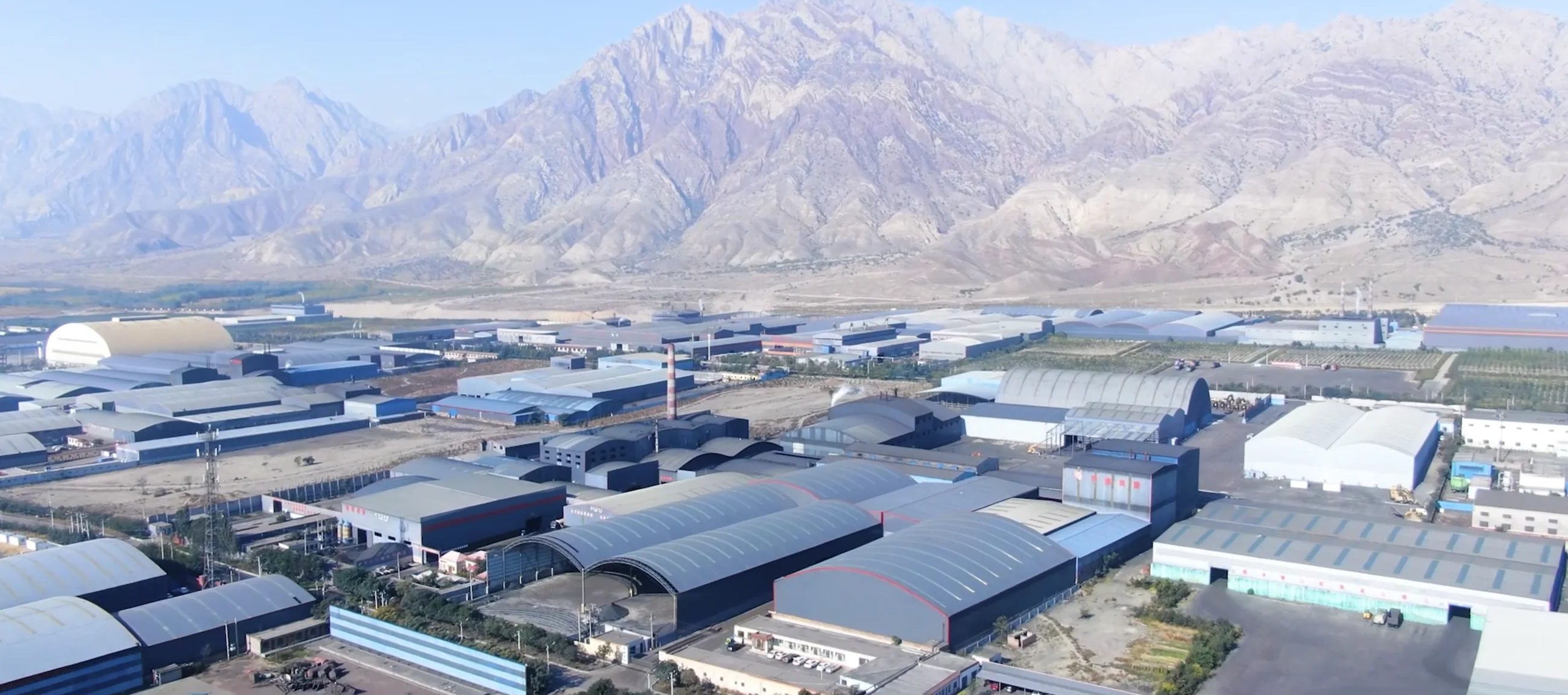 Panson Carbon facility with Helan Mountain backdrop